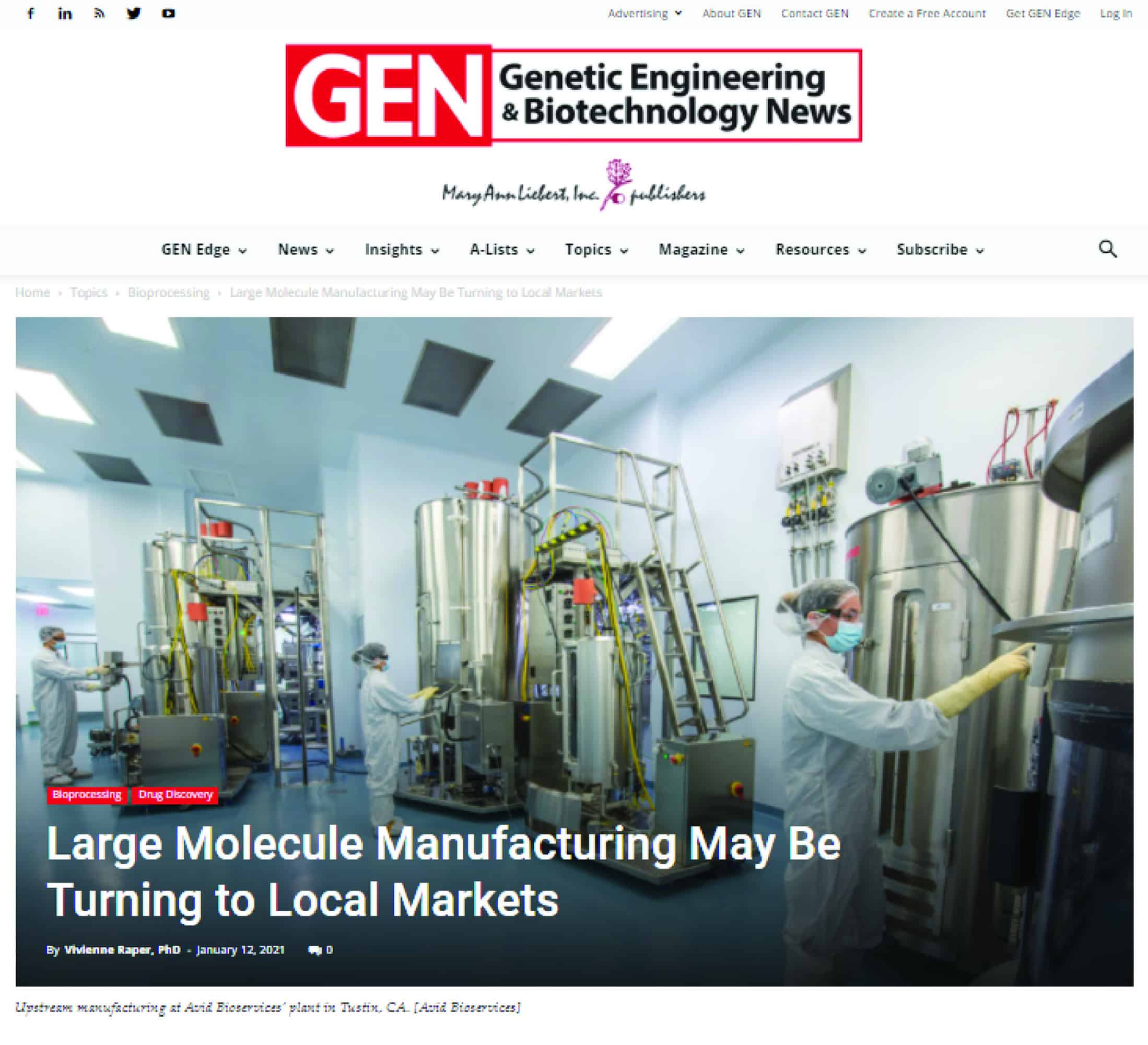 Article Cover - Genetic Engineering & Biotechnology News