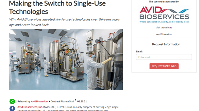 Avid Bioservices Digital Contract Pharma Article